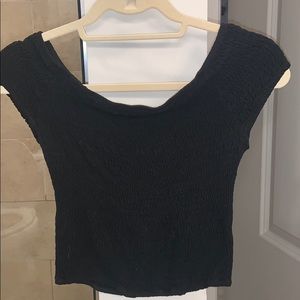 Brandy black ribbed crop top